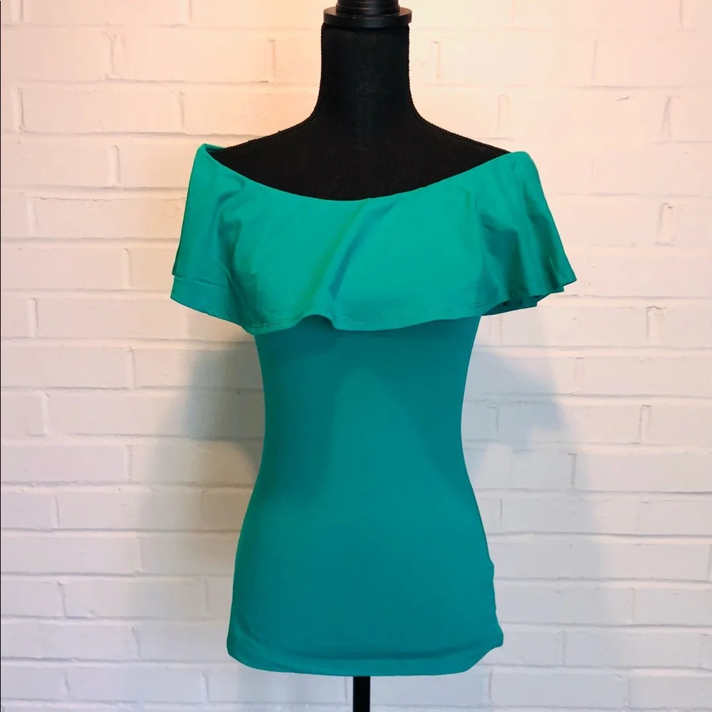 Susana Monaco Ruffle Off Shoulder Top - Picture 2 of 6